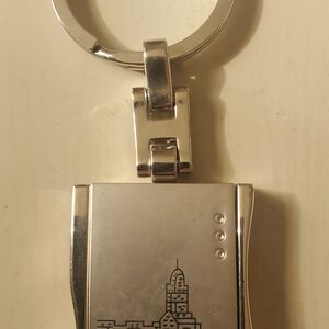 Keychain - "Jerusalem" - Polished Metal - Internal Mirror & Photo Frame (1"Wx1")